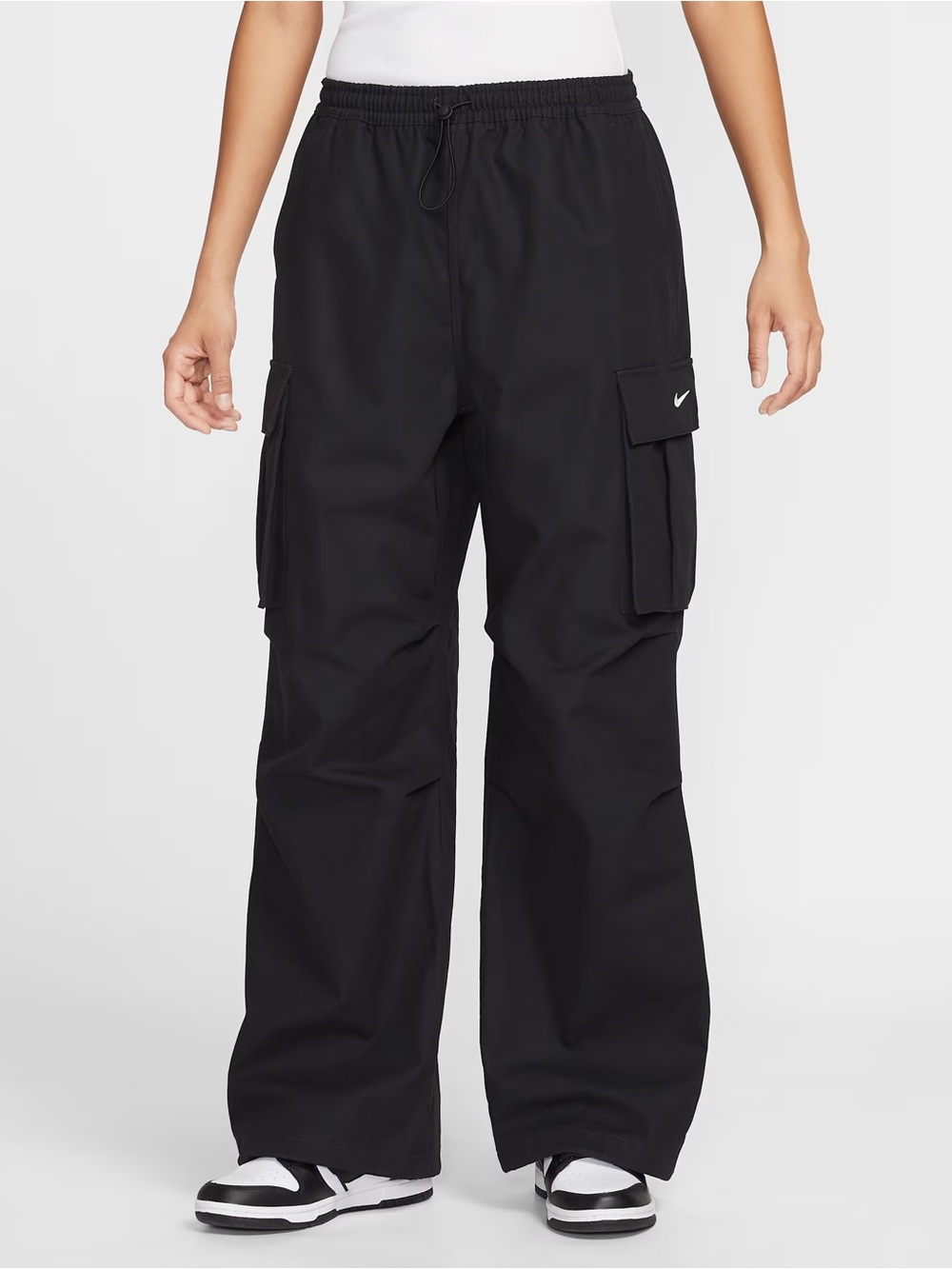 Nike Black Cargo Track Pants - Wide Leg Joggers